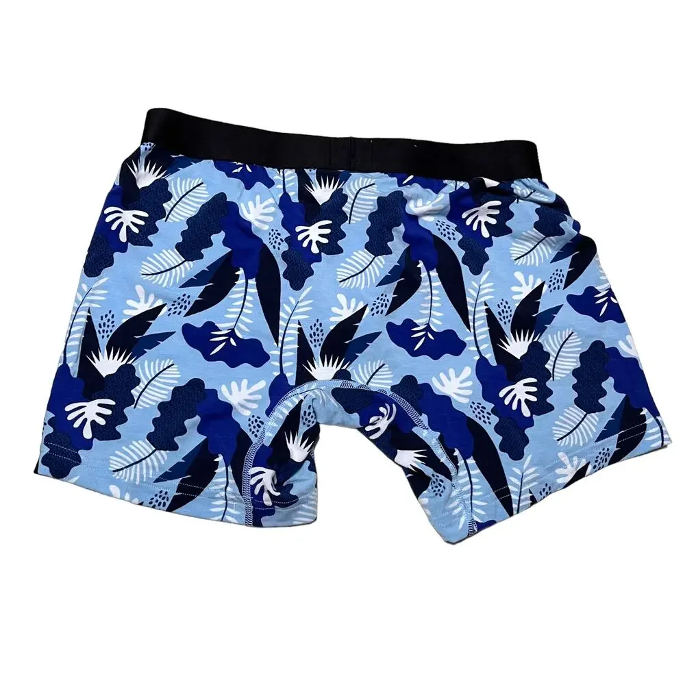MeUndies Men's Tropical Leaves Hawaiian Print Boxer Brief Underwear Size Small